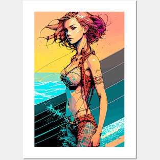 surf vibes, surfer girl, beach party, v6 Posters and Art